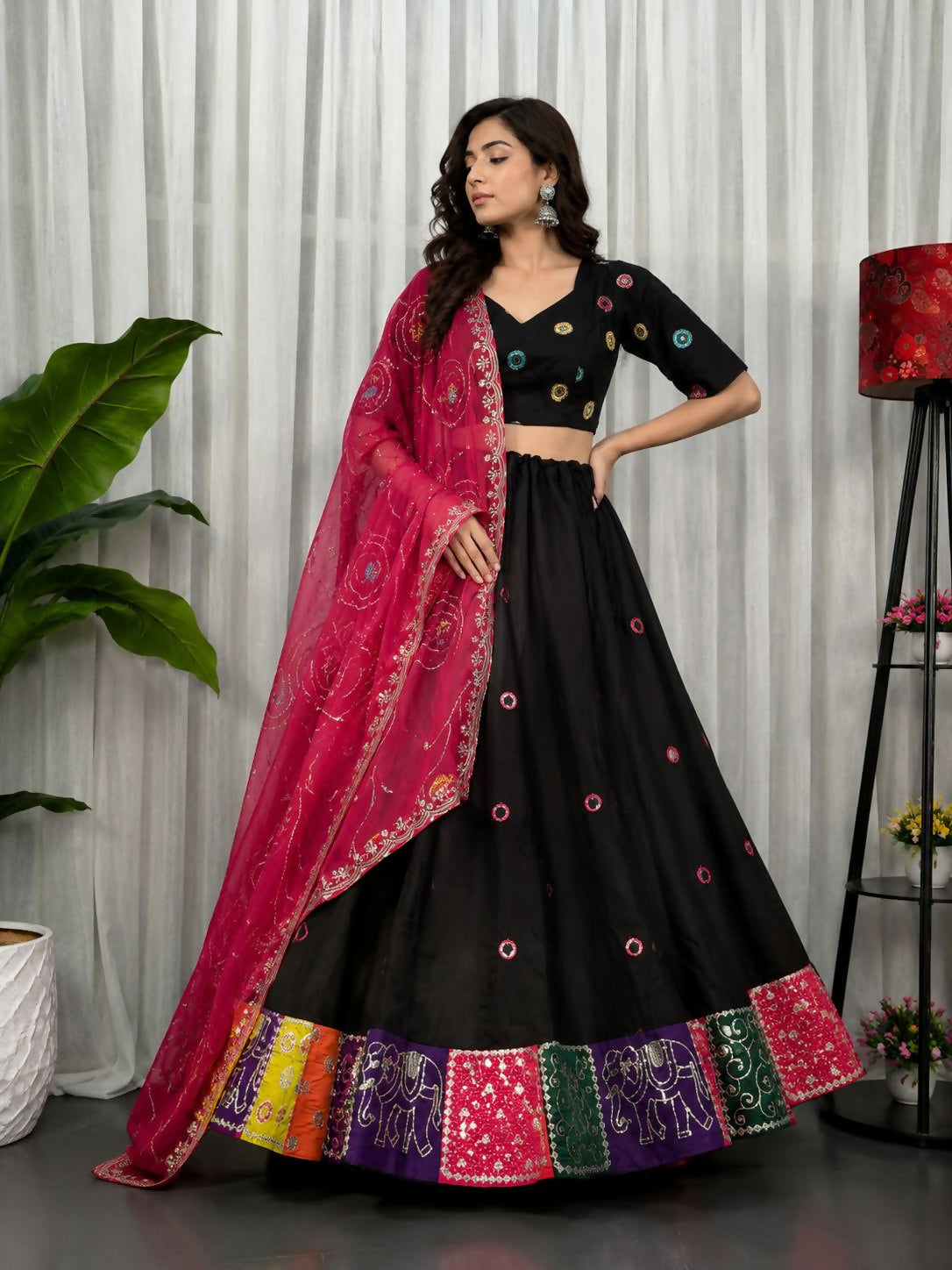 Lehenga Mart Black Designer Navratri Lehenga Choli for Women - Dista