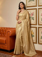 Thumbnail for Shree Shyam Fashion Cream Tissue Silk Saree - Distacart