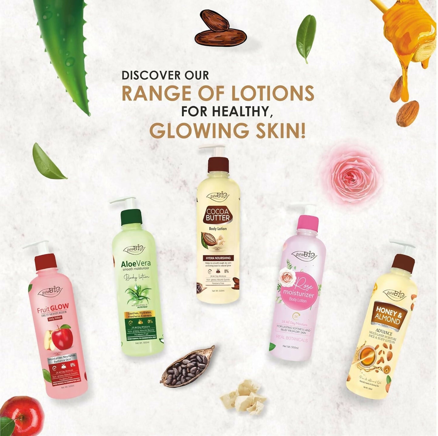 Purobio Cocoa butter Body Lotion with Hydra Nourishing - Distacart