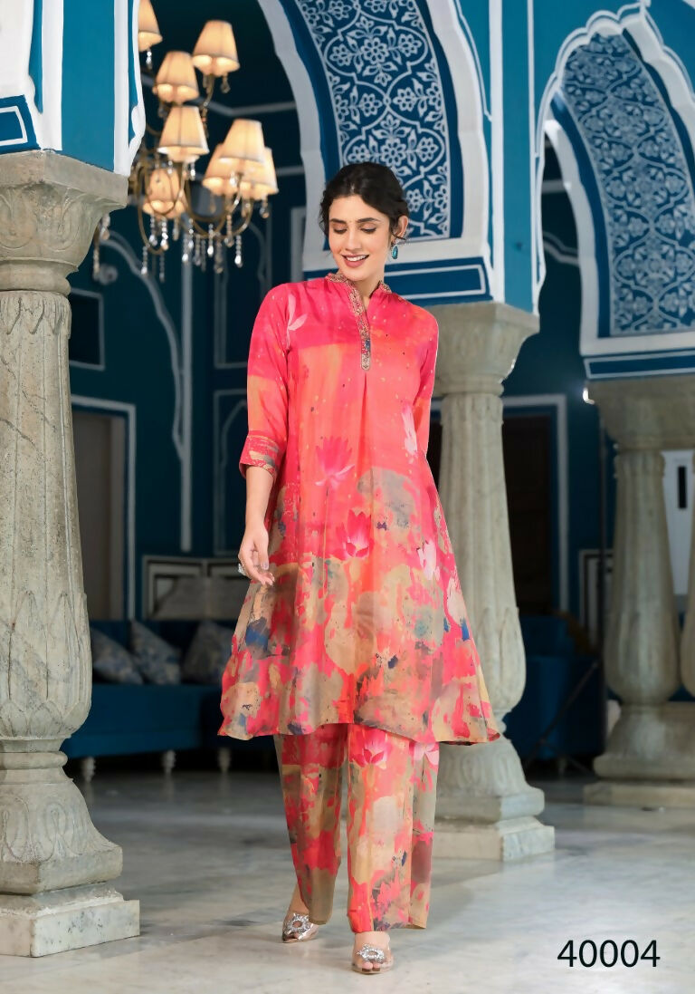 Designer Stylish Orange Pure Muslin Stitched Suit - Apoorva - Distacart