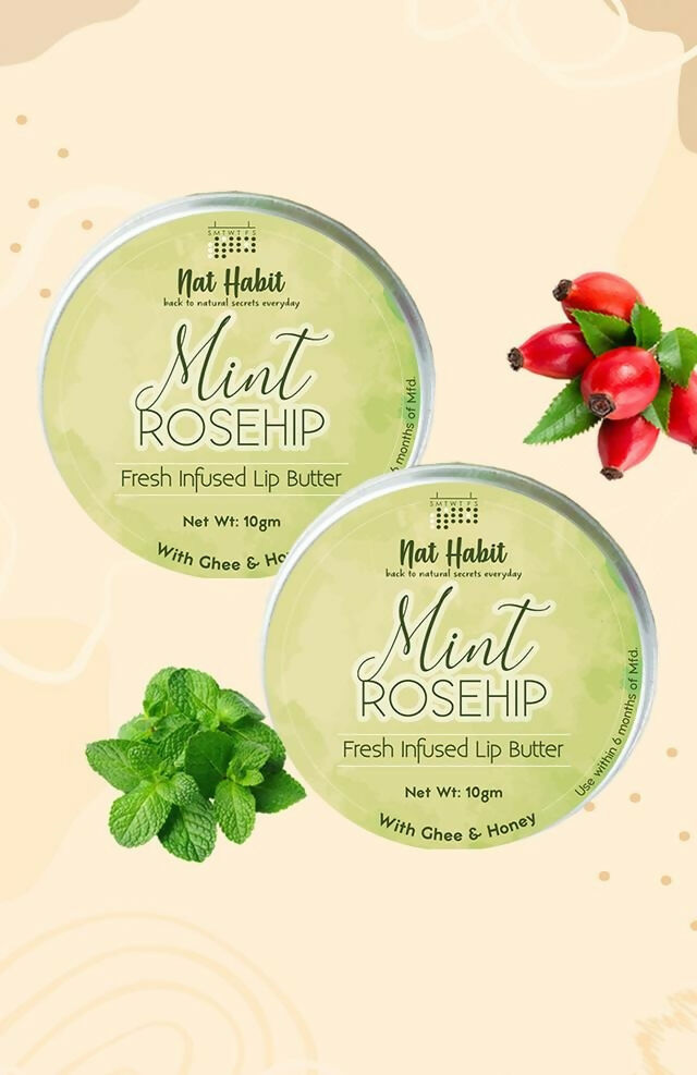Nat Habit Mint Rosehip Lip Butter - Distacart