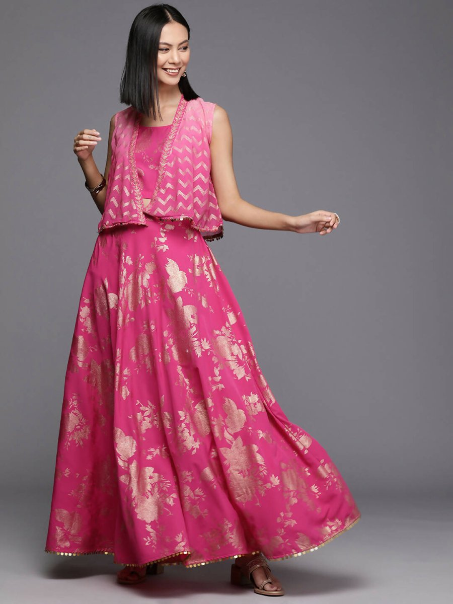 Ahalyaa Women's Traditional Wear Co-ods - Pink - Distacart