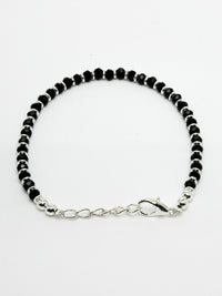 Thumbnail for NVR Women Silver-Toned Black Brass Rhodium-Plated Link Bracelet - Distacart