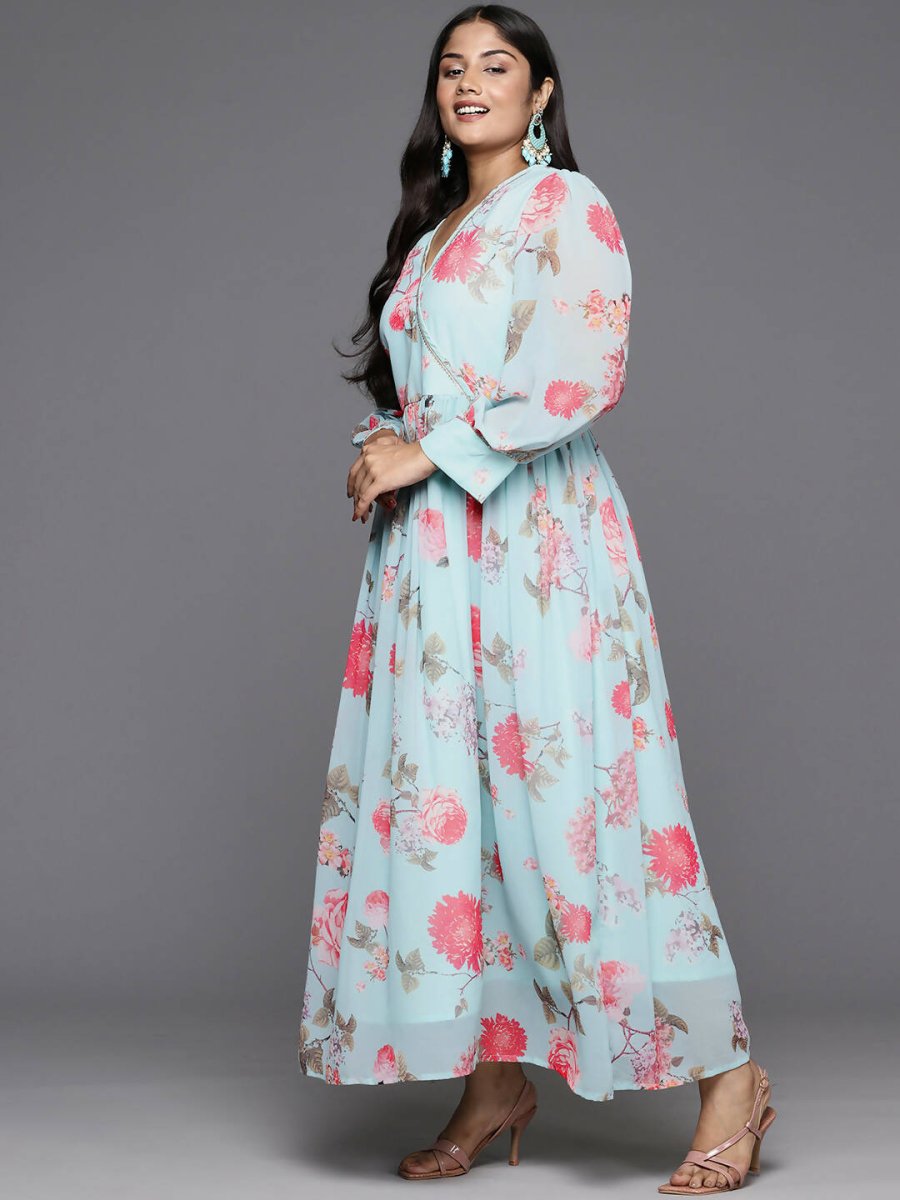 Ahalyaa Women's Traditional wear Ethnic Dress - Blue - Distacart