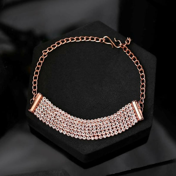 VOJ Gold Plated AD Studded Multi Layar Charm Bracelet - Distacart