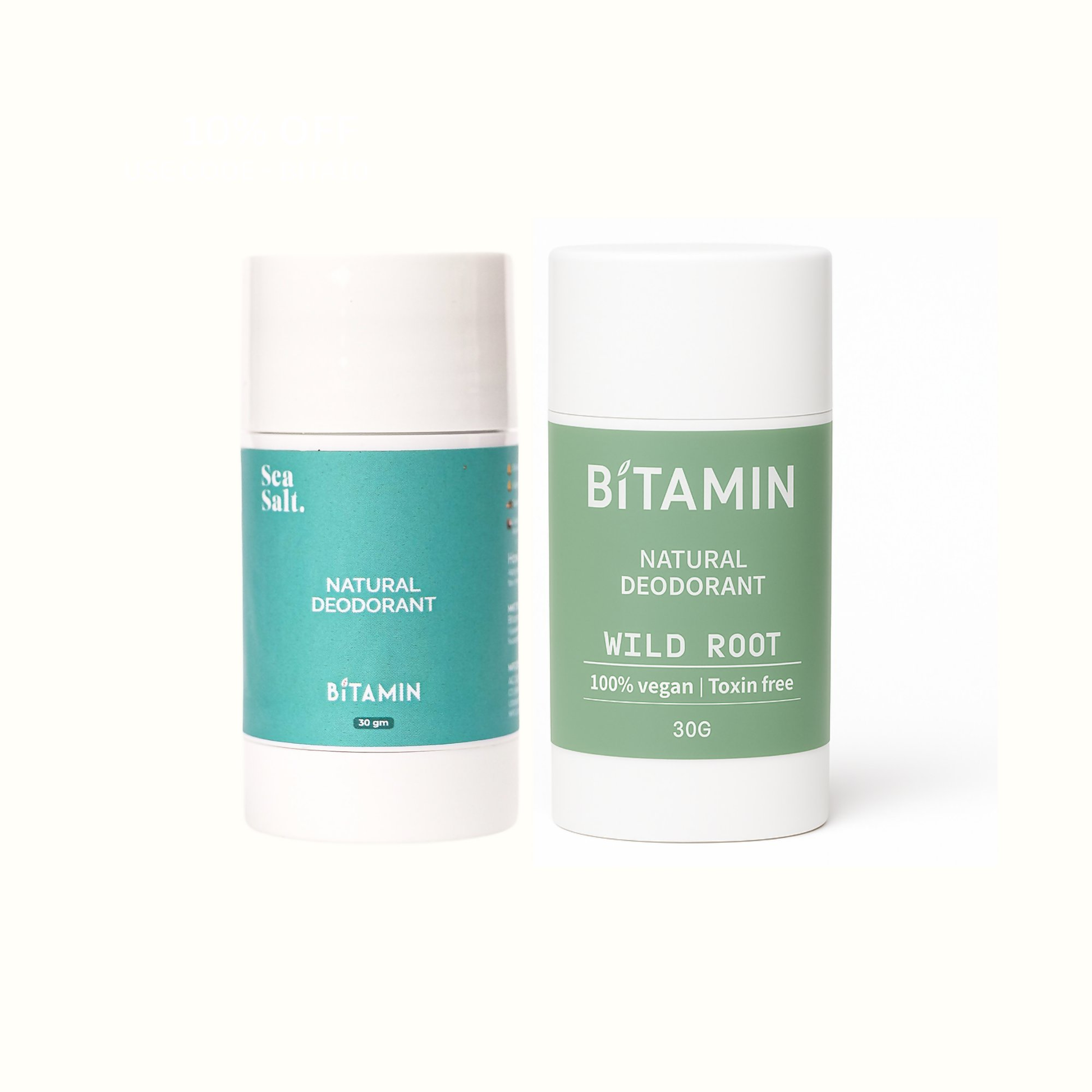 Bitamin Natural Deodorant Wild Root, Sea Salt Roll On - Distacart