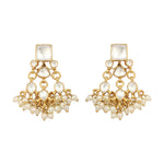 Thumbnail for Nuyug 22K Gold Plated Ivory Dusk Kundan Earrings