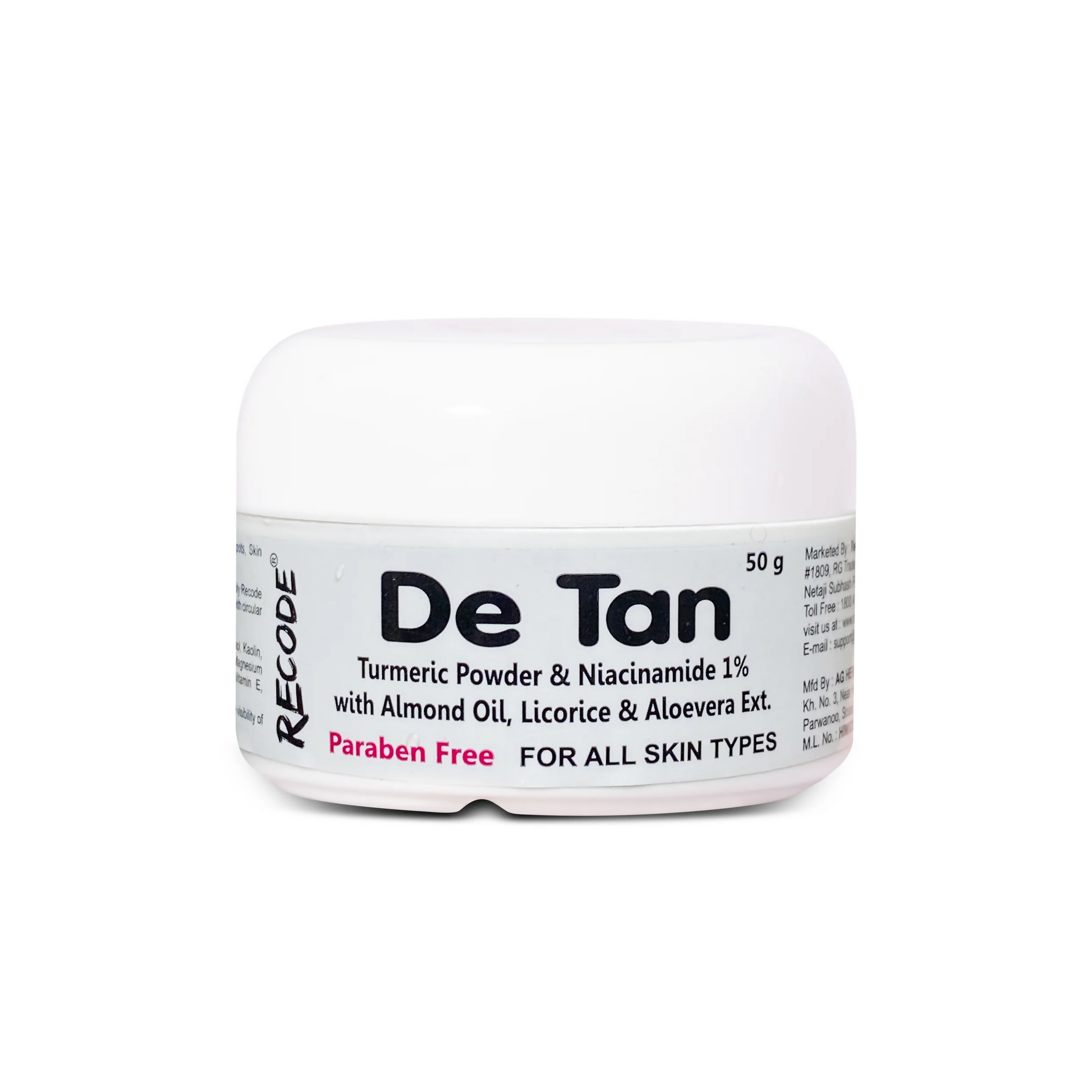 Recode De Tan Removal Cream - Distacart