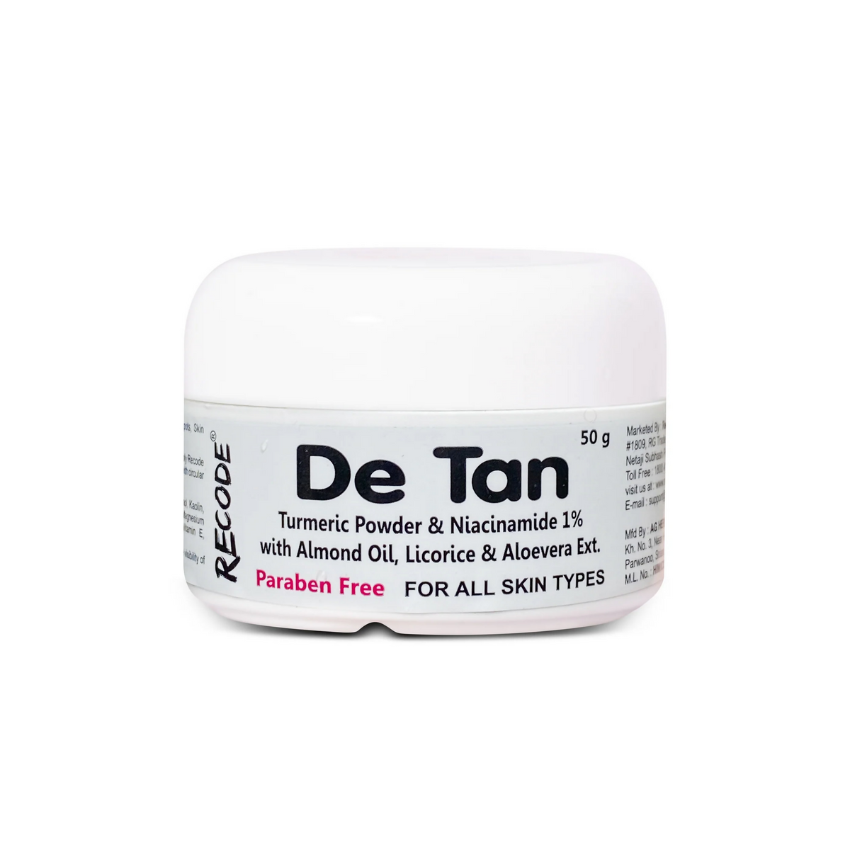 Recode De Tan Removal Cream - Distacart