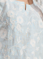 Thumbnail for Joban Fashion Sky Blue Linen Embroidered Readymade Cord Set - Distacart