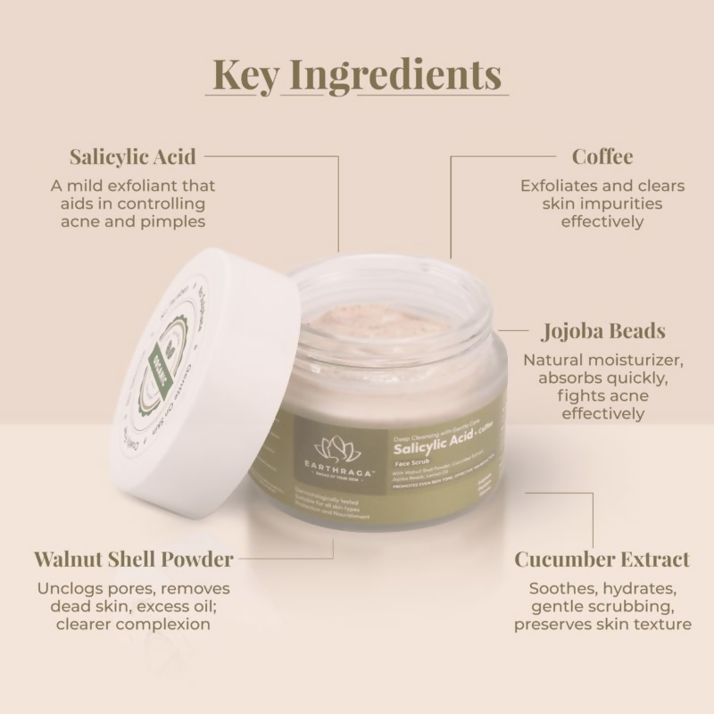 Earthraga Salicylic Acid And Coffee Face Scrub - Distacart