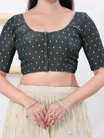 Thumbnail for Joban Fashion Cobalt-Blue Tissue Elbow Sleeveless Front Open Blouse