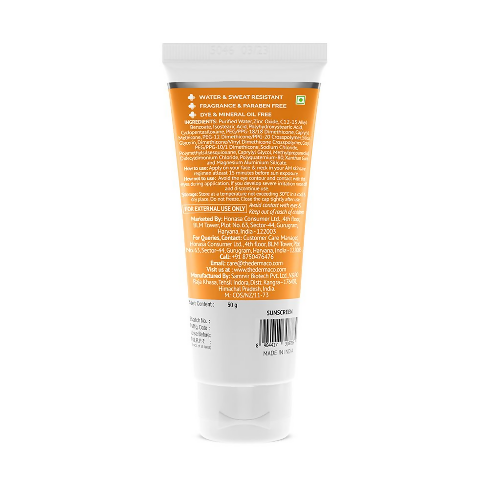 The Derma Co Ultra Light Zinc Mineral Sunscreen with SPF 50 - Distacart
