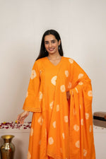 Thumbnail for Joban Fashion Orange Tie & Dye Cotton Suit Set - Distacart