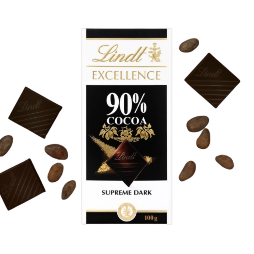 Lindt Excellence 90% Cocoa Dark Supreme Chocolate - Dista