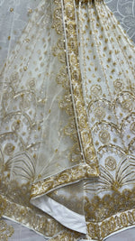 Thumbnail for Jyoti Fashion Women's Off White Bridal Net Fancy Sequins with Multi Thread Embroidered & Handwork Wedding Lehenga Choli - Distacart