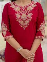 Thumbnail for Preksha Creation Wedding Special Premium Roman Silk Coding Embroidery With Sequins Work Kurti Dupatta With Pant