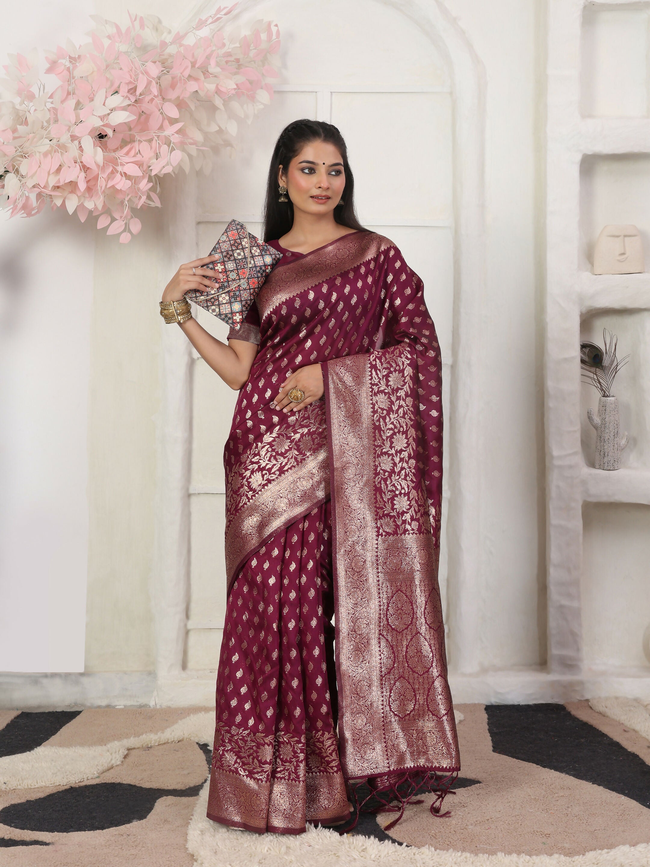 Astita Lichi Silk Green Saree