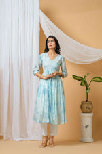 Thumbnail for Joban Fashion Blue Tie & Dye Kurta Pant Set - Distacart