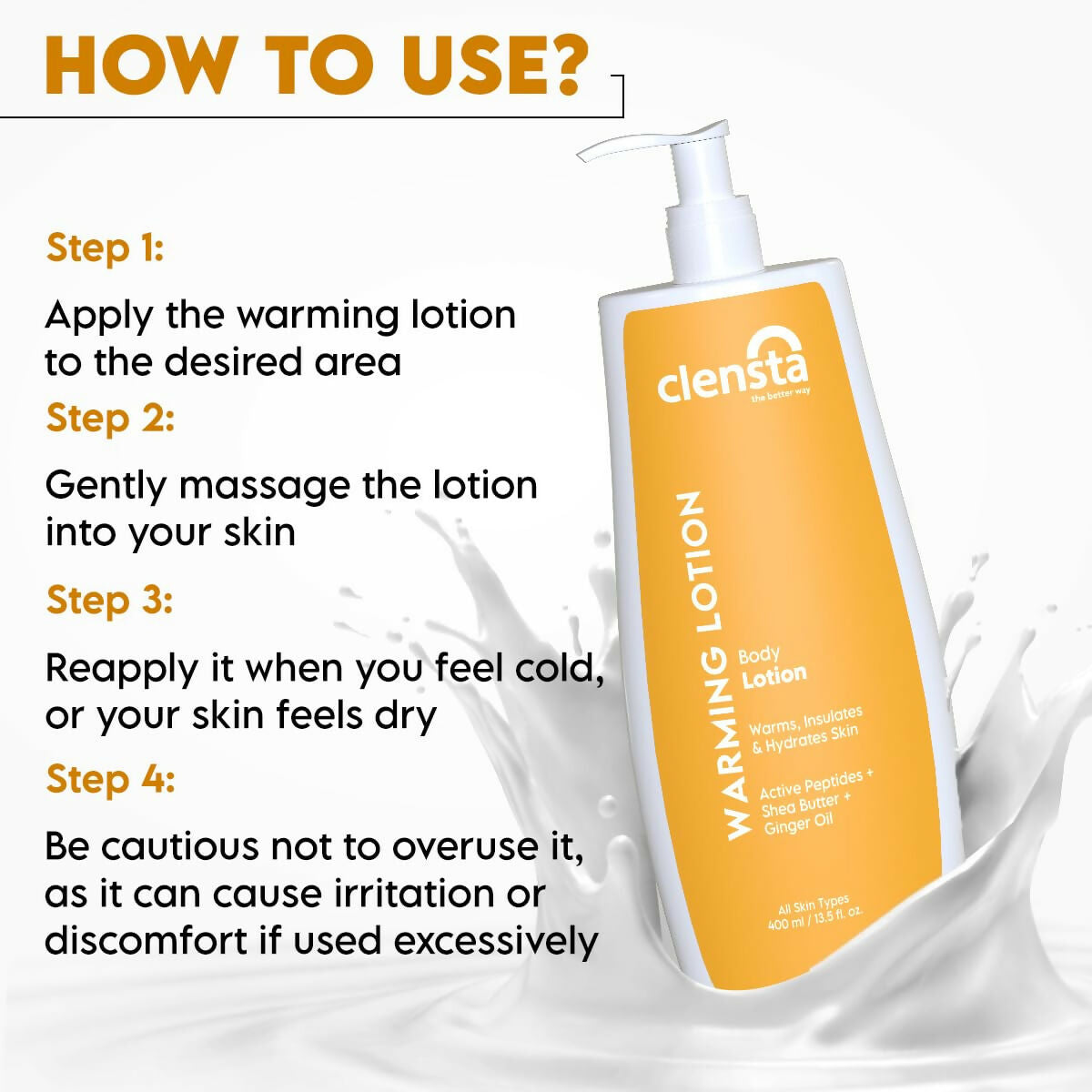 Clensta Warming Body Lotion With Ginger Oil - Distacart