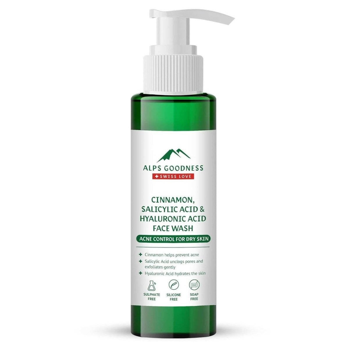 Alps Goodness Cinnamon, Salicylic Acid & Hyaluronic Acid Facewash - Distacart