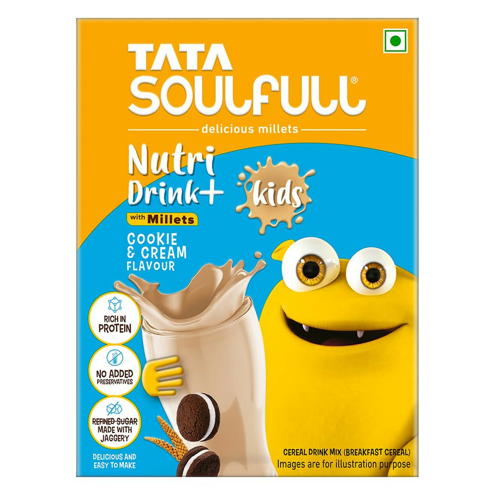 Tata Soulfull Nutri Drink+ For Kids With Millets - Cookie & Cream Flavor - Distacart