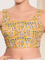 Thumbnail for Joban Fashion Yellow Viscose Rayon Padded Blouse With Square Neck Sleeveless - Distacart
