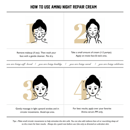 Aminu Night Repair Cream For Brightening & Even Skin Tone - Distacart