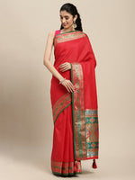 Thumbnail for Astita Silk Blend Red Saree