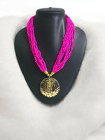 Thumbnail for Inhanns Everyday Statement Beaded Pendant Necklace - Hot Pink - Distacart
