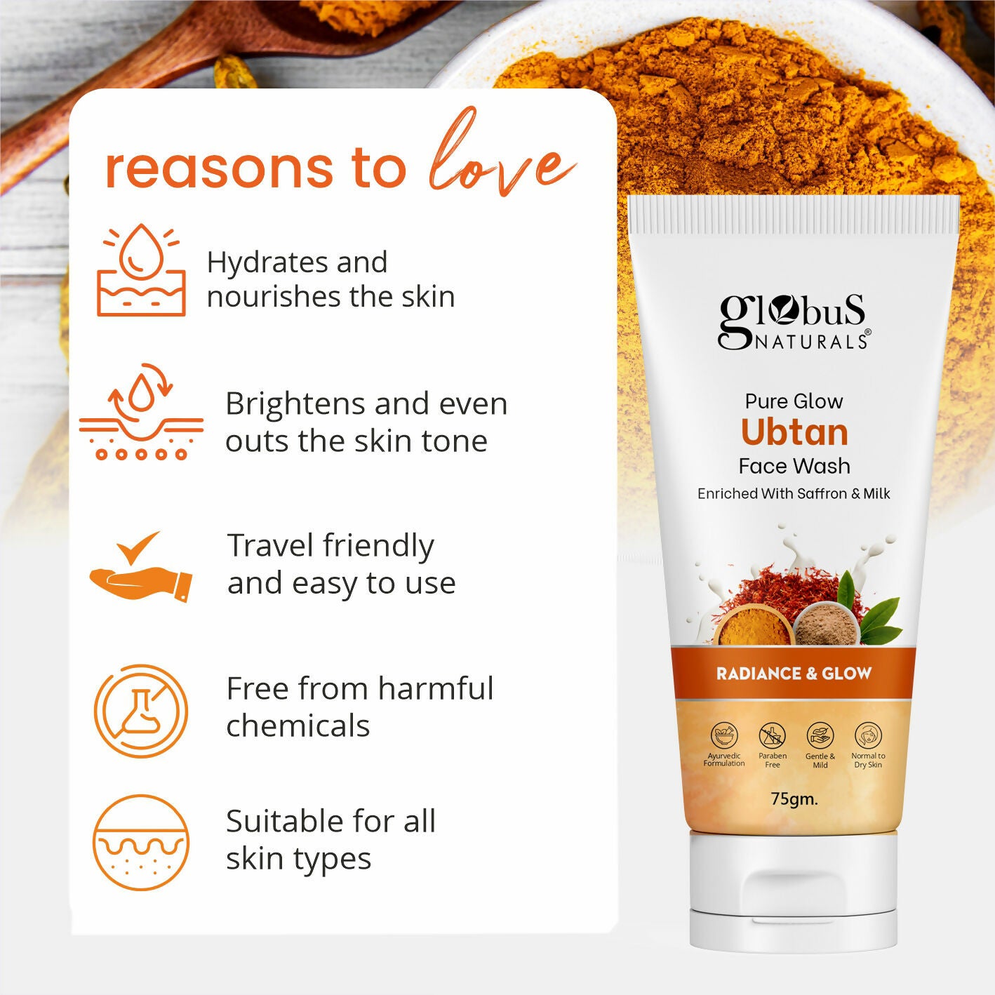 Globus Naturals Pure Glow Ubtan Face Wash
