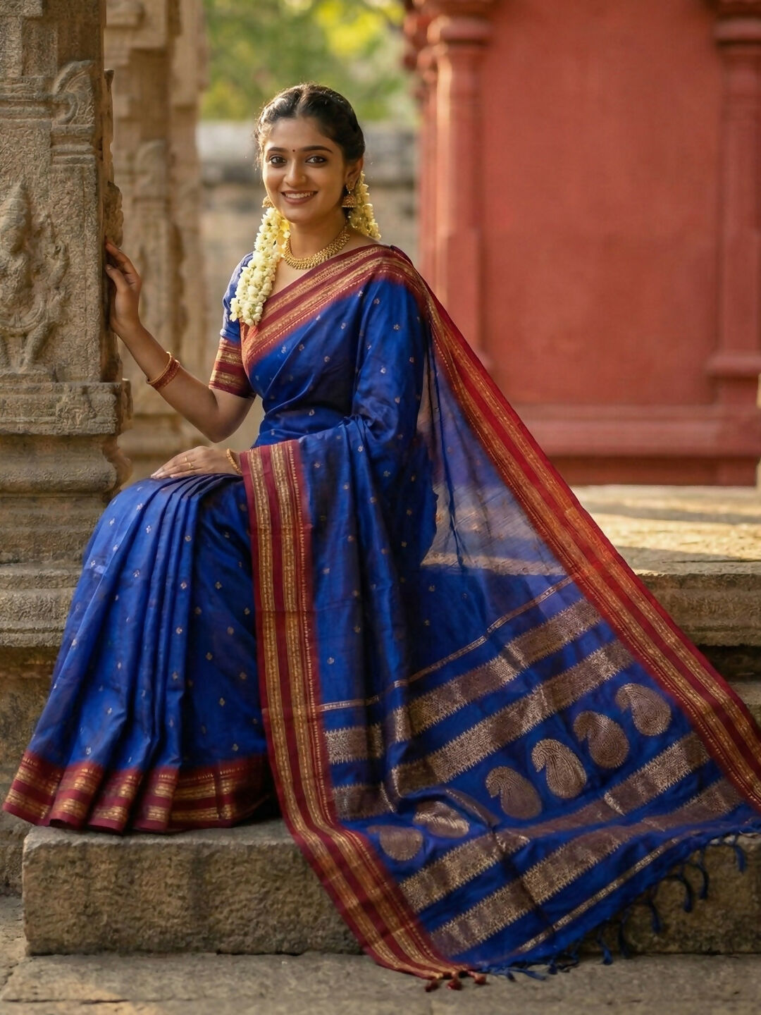 Shree Shyam Fashion Blue Cotton Saree - Distacart