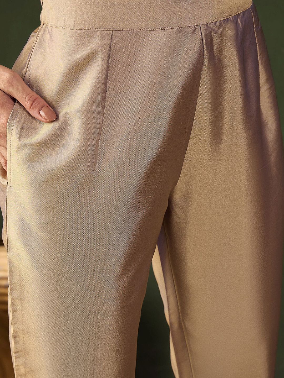 Sangria Woven Design Kurta & Trouser With Dupatta
