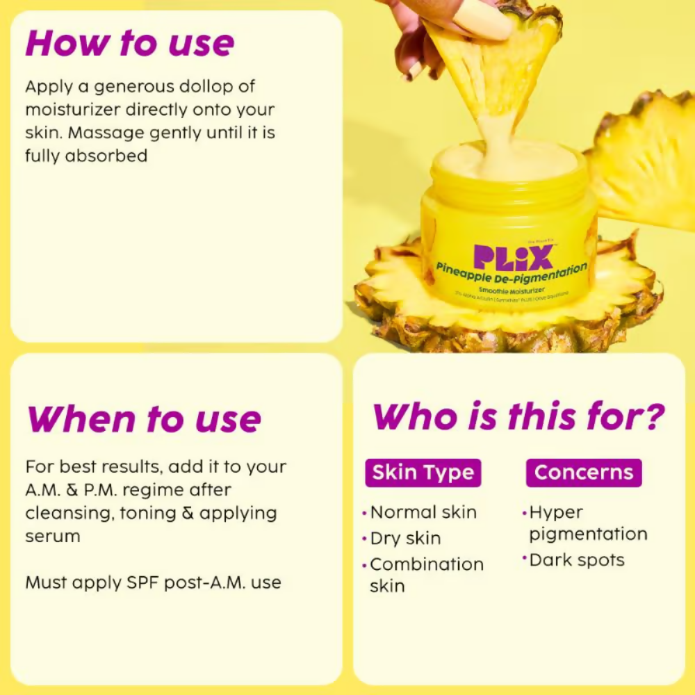 PLIX The Plant Fix Pineapple Depigmentation Regime With Toner, Cleanser & Moisturizer - Distacart