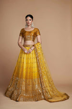 Thumbnail for Jyoti Fashion Women's Mustard Heavy Chinon Sequins Embroidered Designer Lehenga Choli Set - Distacart