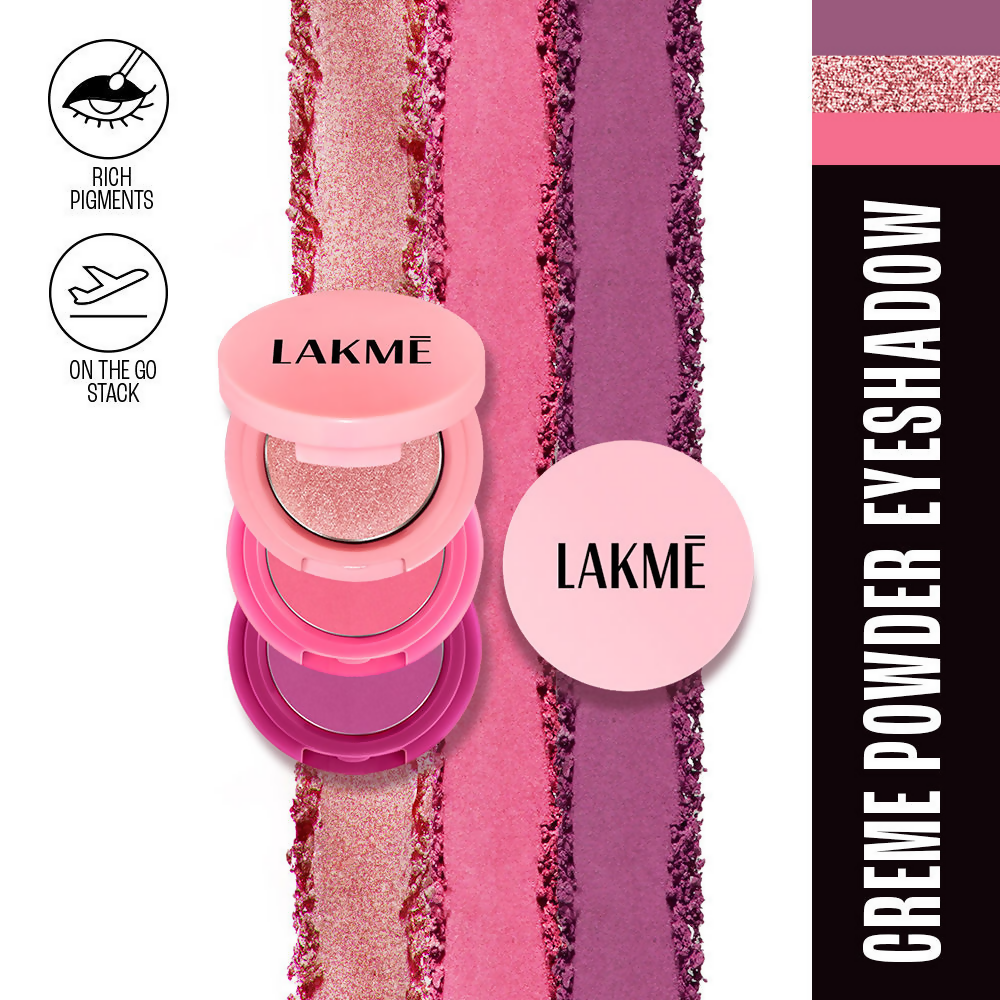 Lakme 9 To 5 Eyeconic Cream Powder Eyeshadow Stack - Pink Beauty - Distacart
