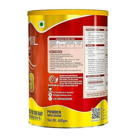 Braymil Premium Follow Up Formula 3 for 1-2 Years Powder - Distacart