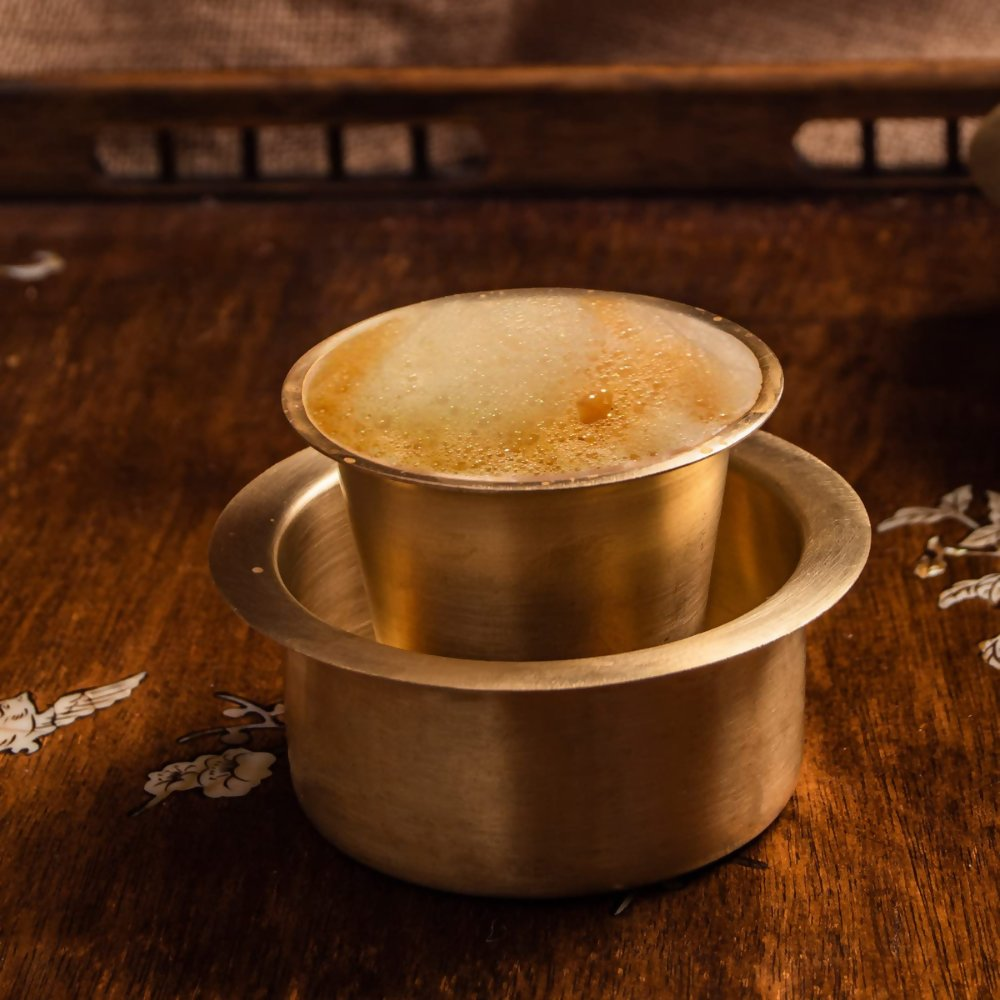 Sidapur Brass Dabara Set - Plain Brushed Matte Finish - Dista