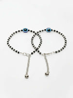 Thumbnail for NVR Women Evil Eye Silver Plated Artificial Beads Anklet - Distacart
