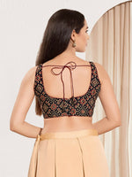 Thumbnail for Joban Fashion Black Cotton Padded Blouse With Square Neck Sleeveless - Distacart