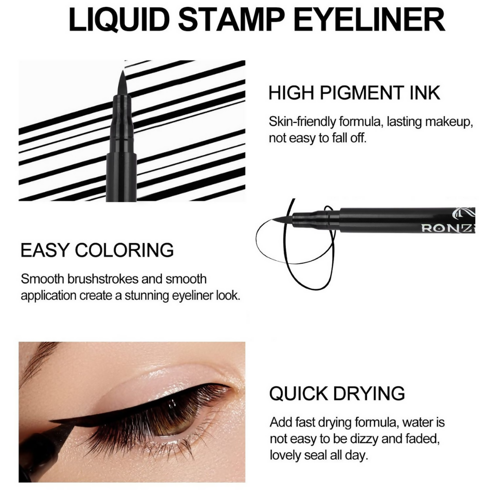 Ronzille Deep Black Sketch Matte Eyeliner Pencil Black - Dista