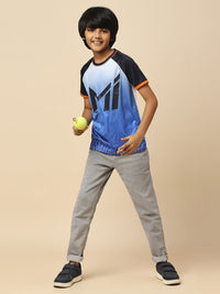 Thumbnail for Fancode Kids Mumbai Indians IPL Graphic Printed Round Neck Cotton T-Shirts - Distacart