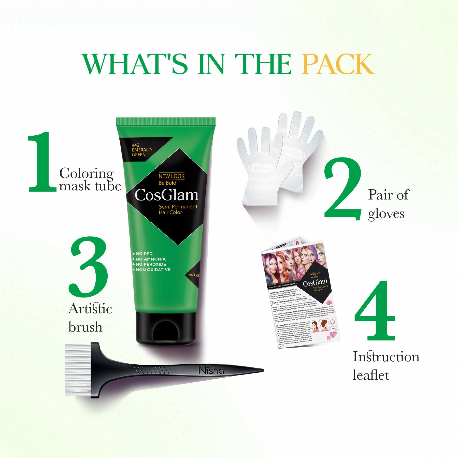Cosglam Semi Permanent Hair Color for Women & Men (#42 Emerald Green) - Distacart