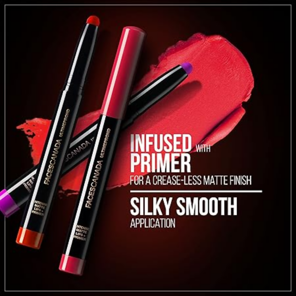 Faces Canada Ultime Pro HD Intense Matte Lipstick + Primer - Hazel (Brown) - Distacart