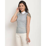 Thumbnail for Aastha Fashion Women's Grey Georgette Solid Casual Top - Distacart