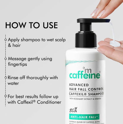 mCaffeine Advanced Hair Fall Control Caffexil Shampoo with Rosemary - Distacart