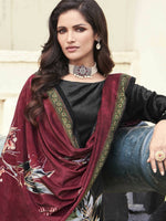 Thumbnail for Aastha Fashion Women's Black Velvet Floral Digital Printed Kurta with Trouser & Dupatta - Distacart