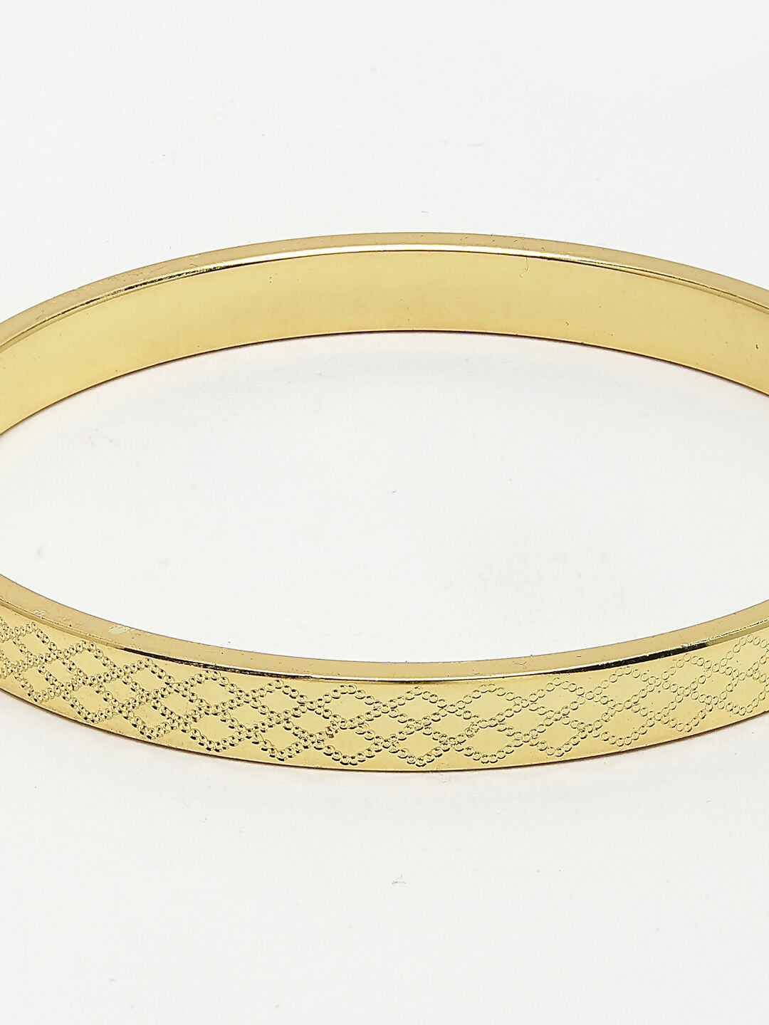 NVR Men's Gold-Plated Stainless Steel Kada Bracelet - Distacart