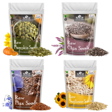 Nature Yard Raw Seeds Combo Pack - Pumpkin, Chia, sunflower & Flax Seeds - Distacart