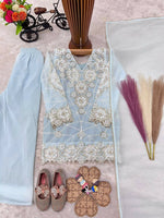 Thumbnail for Teeya Creation New Kids Latest Trendy Kurta Palazzo Set-Blue - Dista